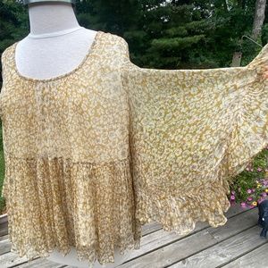 Size 38 ( Medium) Boho Flowing Top By Mes Demoiselles Paris